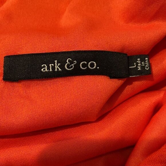 Ark & Co Orange Ribbed A-Line Belted Dress Size Large - Picture 7 of 9